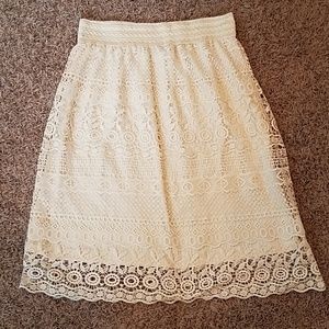 Cream Lace Skirt